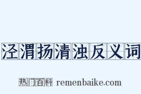 泾渭扬清浊反义词是什么意思的图片